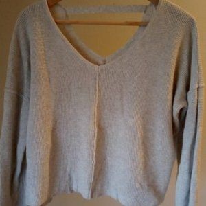 Hippie Rose V neck sweater with open back detail
